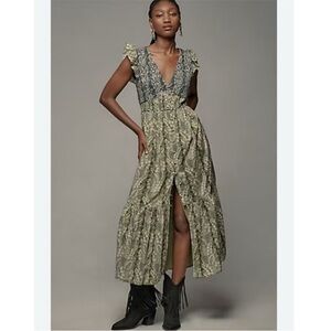 Anthropologie Peregrine V Neck Midi Dress